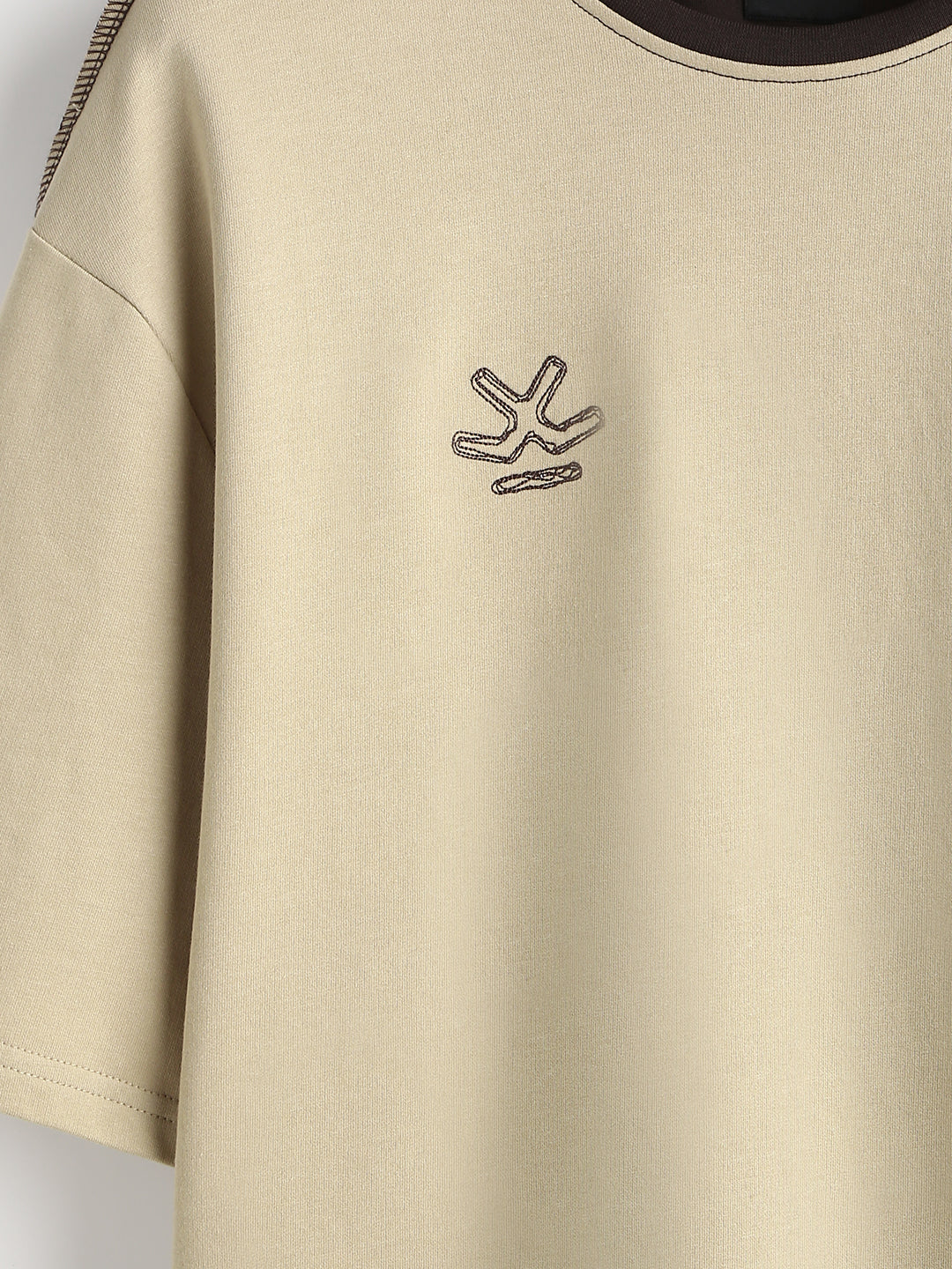 Casual Cut & Sew Crew Neck T-Shirt | Brown - Image 5