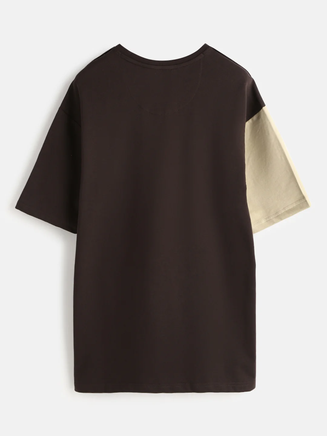Casual Cut & Sew Crew Neck T-Shirt | Brown - Image 6