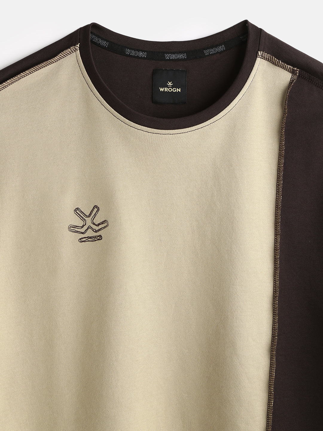 Casual Cut & Sew Crew Neck T-Shirt | Brown - Image 7
